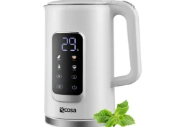 Ecosa EO-691 Wasserkocher weiß mit Temperatureinstellung 1,7 L