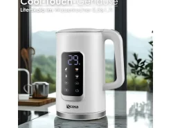 Ecosa EO-691 Wasserkocher weiß mit Temperatureinstellung 1,7 L