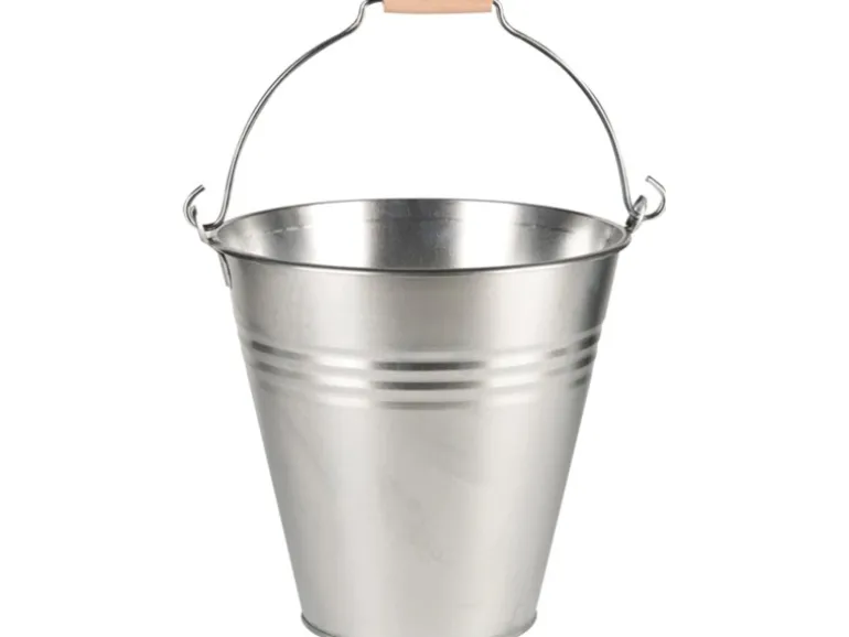Eimer mit Henkel und Holzgriff 3,2 l Zink Standard