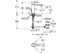 Einhand-Waschtischbatterie Lineare S-Size Chrom