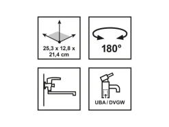 Einhebel-Küchenarmatur Secchia Chrom für die Wandmontage