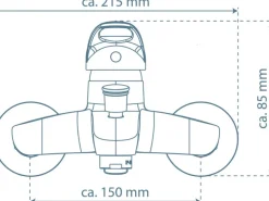 Einhebelmischer-Wannenarmatur Athos Plus Chrom