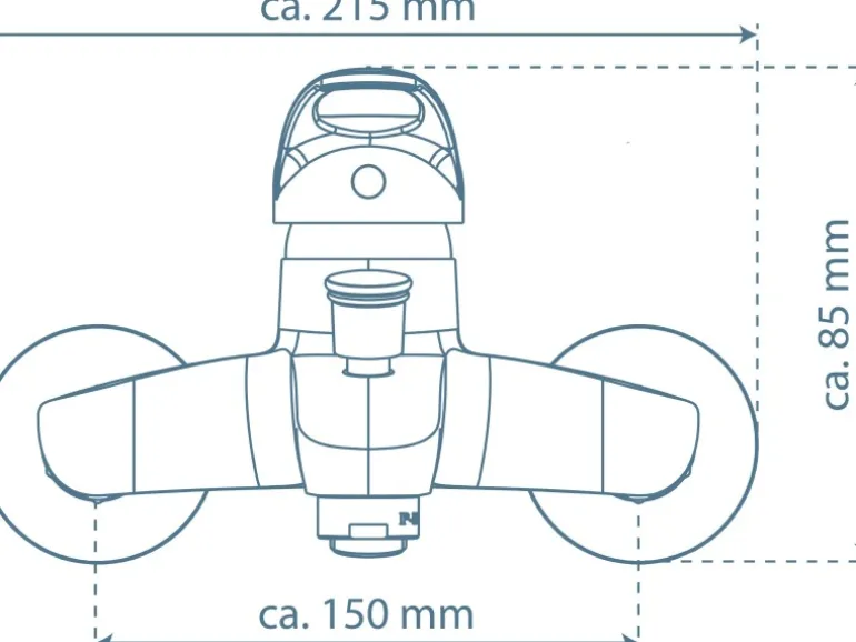 Einhebelmischer-Wannenarmatur Athos Plus Chrom