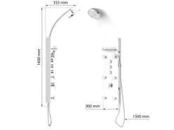 Eisl Duschpaneel Karibik 3 in 1 mit Regendusche Sechs Massagedüsen Weiß