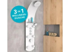 Eisl Duschpaneel Karibik 3 in 1 mit Regendusche Sechs Massagedüsen Weiß