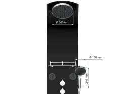 Eisl Duschpaneel Karibik 3 in 1 mit Regendusche Sechs Massagedüsen Schwarz