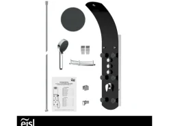 Eisl Duschpaneel Karibik 3 in 1 mit Regendusche Sechs Massagedüsen Schwarz