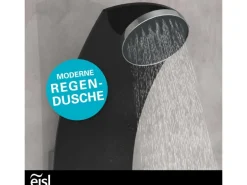 Eisl Duschpaneel Karibik 3 in 1 mit Regendusche Sechs Massagedüsen Schwarz