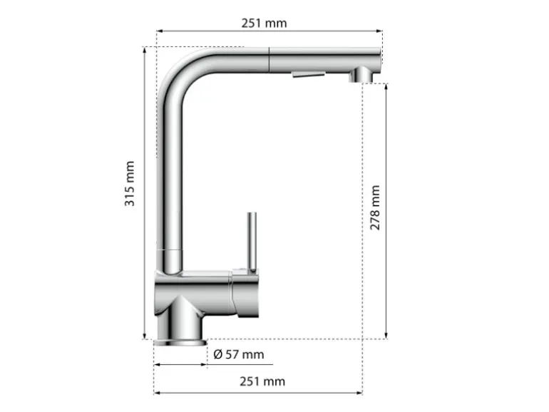 Eisl Spültischarmatur Cool mit herausziehbarer Geschirrbrause Chrom