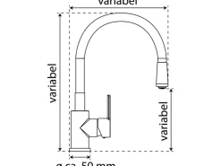 Eisl Spültischarmatur Edelstahloptik Flexo Schwarz