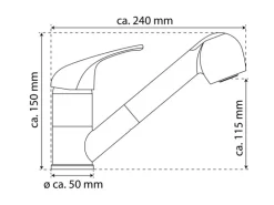 Eisl Spültischarmatur Grande Vita Classic & herausziehbarer Geschirrbrause Chrom