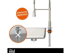 Eisl Spültischarmatur Leon mit herausziehbarer Geschirrbrause Edelstahloptik