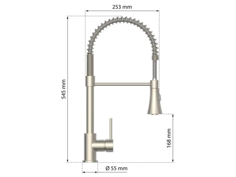 Eisl Spültischarmatur Leon mit herausziehbarer Geschirrbrause Edelstahloptik