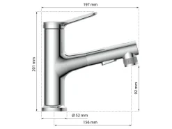 Eisl Variabile Waschtischarmatur mit herausziehbarer Haarbrause Chrom
