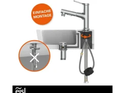 Eisl Variabile Waschtischarmatur mit herausziehbarer Haarbrause Chrom