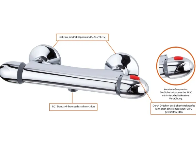 Eisl VITAL Thermostat Duscharmatur Chrom