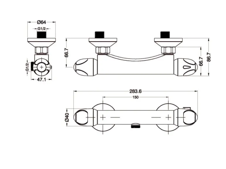 Eisl VITAL Thermostat Duscharmatur Chrom