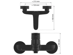 Eisl Wannenfüllarmatur Claudio Schwarz Matt