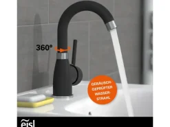 Eisl Waschtischarmatur Futura Schwarz-Chrom