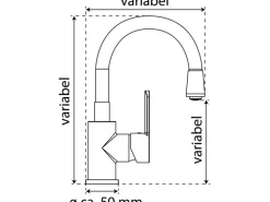 Eisl Waschtischarmatur mit Flexiblem Auslauf Flexo Chrom-Weiß