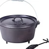 El Fuego Dutch Oven 11,28 l Schwarz inkl. Deckelheber und Transportbügel