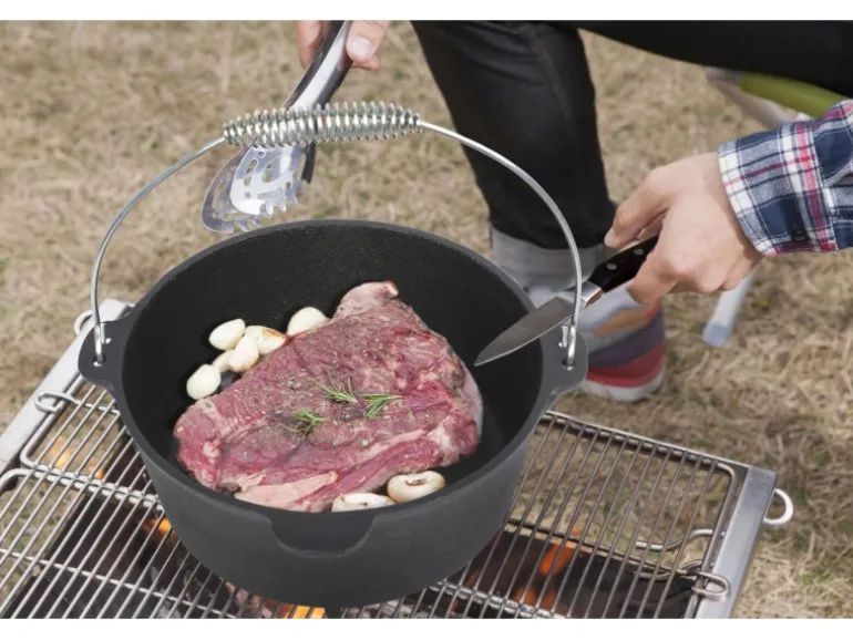 El Fuego Dutch-Oven Gusseisen 11,4 l Deckel 2,2 l Schwarz