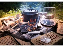 El Fuego Dutch-Oven Gusseisen 11,4 l Deckel 2,2 l Schwarz