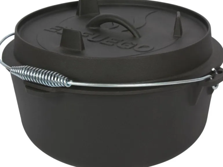 El Fuego Dutch-Oven Gusseisen 11,4 l Deckel 2,2 l Schwarz