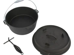 El Fuego Dutch-Oven Gusseisen 11,4 l Deckel 2,2 l Schwarz