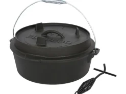 El Fuego Dutch-Oven Gusseisen 5,6 l Deckel 1,7 l Schwarz