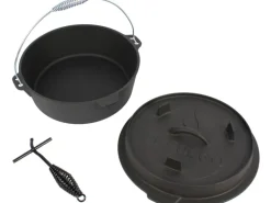 El Fuego Dutch-Oven Gusseisen 5,6 l Deckel 1,7 l Schwarz