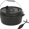 El Fuego Dutch-Oven Gusseisen 3,5 l Deckel 1 l Schwarz