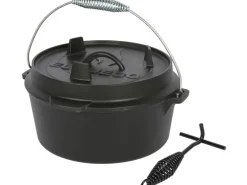 El Fuego Dutch-Oven Gusseisen 3,5 l Deckel 1 l Schwarz