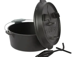 El Fuego Dutch-Oven Gusseisen 3,5 l Deckel 1 l Schwarz