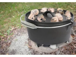 El Fuego Dutch-Oven Gusseisen 3,5 l Deckel 1 l Schwarz