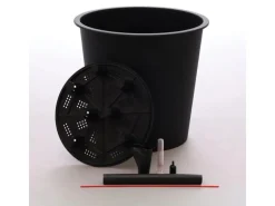 Elegant Einrichten Kunststoffeinsatz Rund-Konisch D34xH31cm Schwarz mit Bewässerungssystem