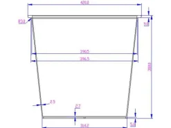 Elegant Einrichten Kunststoffeinsatz Quadratisch Konisch 42x42x38cm Schwarz