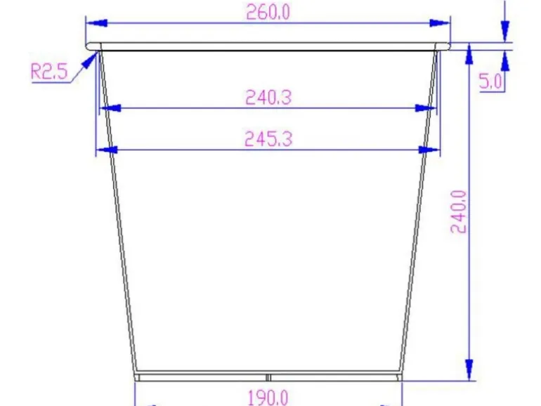 Elegant Einrichten Kunststoffeinsatz Rund-Konisch D26xH24cm Schwarz