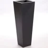 Elegant Einrichten Pflanzkübel Fiberglas Säule konisch 38x38x100cm Elegant Schwarz-mat