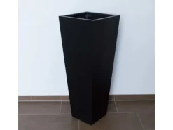 Elegant Einrichten Pflanzkübel Fiberglas Säule konisch 38x38x100cm Elegant Schwarz-mat