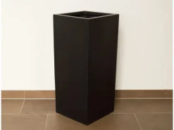 Elegant Einrichten Pflanzkübel Fiberglas Säule 38x38x70cm Elegant Schwarz-Matt