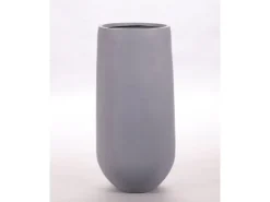 Elegant Einrichten Pflanzkübel Fiberglas Rund-Konisch D26xH56cm Grau