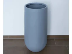 Elegant Einrichten Pflanzkübel Fiberglas Rund-Konisch D26xH56cm Grau