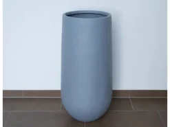 Elegant Einrichten Pflanzkübel Fiberglas Rund-Konisch D26xH56cm Grau