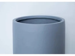 Elegant Einrichten Pflanzkübel Fiberglas Rund-Konisch D26xH56cm Grau