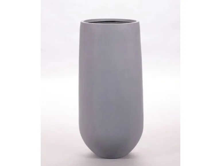 Elegant Einrichten Pflanzkübel Fiberglas Rund-Konisch D26xH56cm Grau