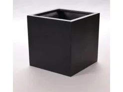 Elegant Einrichten Pflanzkübel Fiberglas Quadratisch 40x40x40cm Elegant-Schwarz-Matt