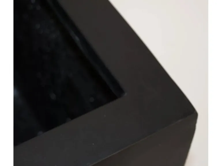 Elegant Einrichten Pflanzkübel Fiberglas Quadratisch 40x40x40cm Elegant-Schwarz-Matt