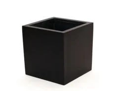 Elegant Einrichten Pflanzkübel Fiberglas Quadratisch 40x40x40cm Elegant-Schwarz-Matt