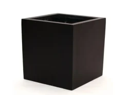 Elegant Einrichten Pflanzkübel Fiberglas Quadratisch 40x40x40cm Elegant-Schwarz-Matt